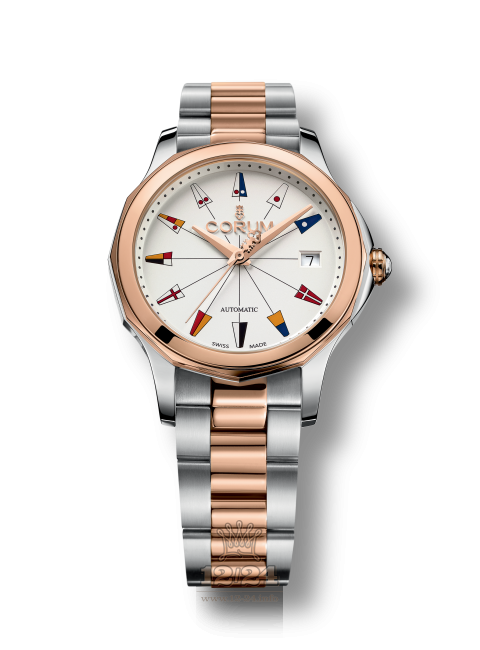 Corum Admiral Watch A082/02889 38 mm Steel / Pink gold Case White Dial