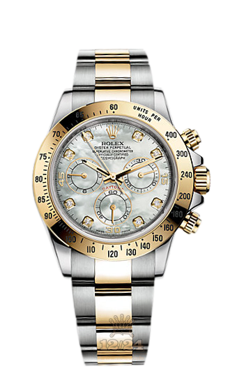 Rolex Cosmograph Daytona Watch 116523-0056 40 mm Steel / Yellow gold Case White Dial