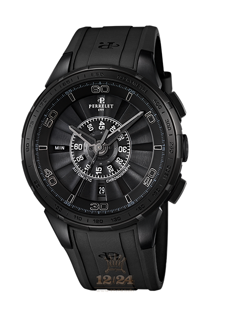 Perrelet Turbine Watch A1079/1 47 mm Stainless steel PVD coating Case Black Dial