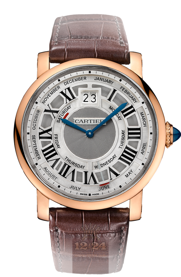 Cartier Rotonde de Cartier Watch W1580001 45 mm Pink gold Case Gray Silver Dial