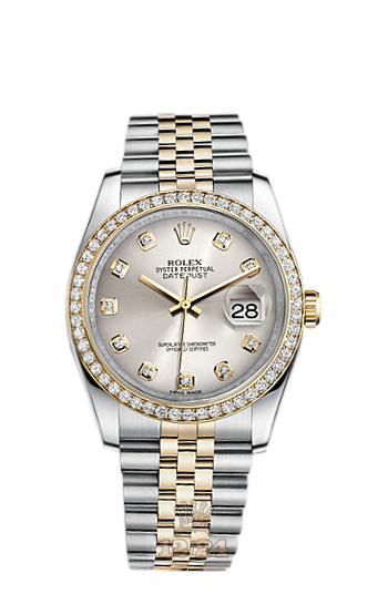 Rolex Datejust Watch 116243-0022 36 mm Steel / Yellow gold Case Silver Dial