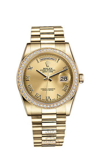 Rolex Day-Date Watch 118348-0147 36 mm Yellow gold Case Golden Dial
