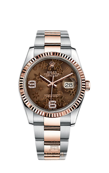 Rolex Datejust Watch 116231-0106 36 mm Steel / Pink gold Case Brown (chocolate) Dial