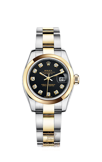 Rolex Lady-Datejust Watch 179163-0071 26 mm Steel / Yellow gold Case Black Dial