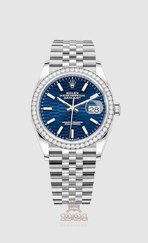 Rolex Datejust Watch 126284rbr-0041 36 mm Stainless steel White gold Case Dark blue Dial