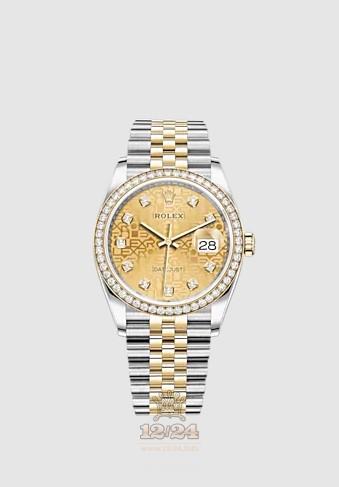 Rolex Datejust Watch 126283rbr-0019 36 mm Stainless steel Yellow gold Case Golden Dial