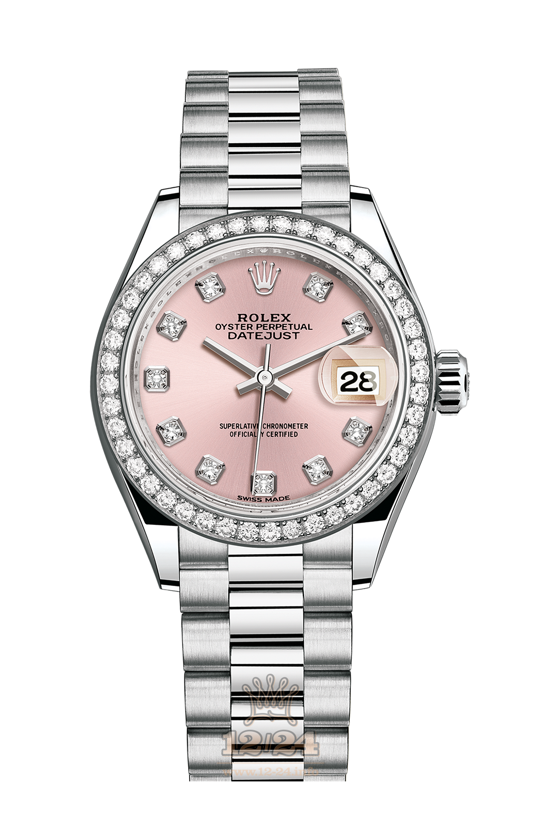 Rolex Datejust Watch 279136rbr-0005 28 mm Platinum Case Pink Dial