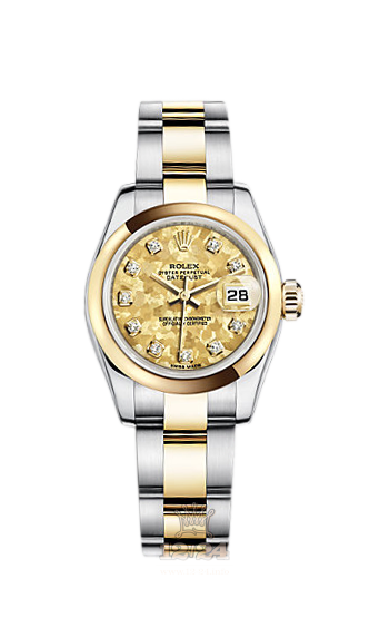 Rolex Lady-Datejust Watch 179163-0147 26 mm Steel / Yellow gold Case Golden Yellow Dial