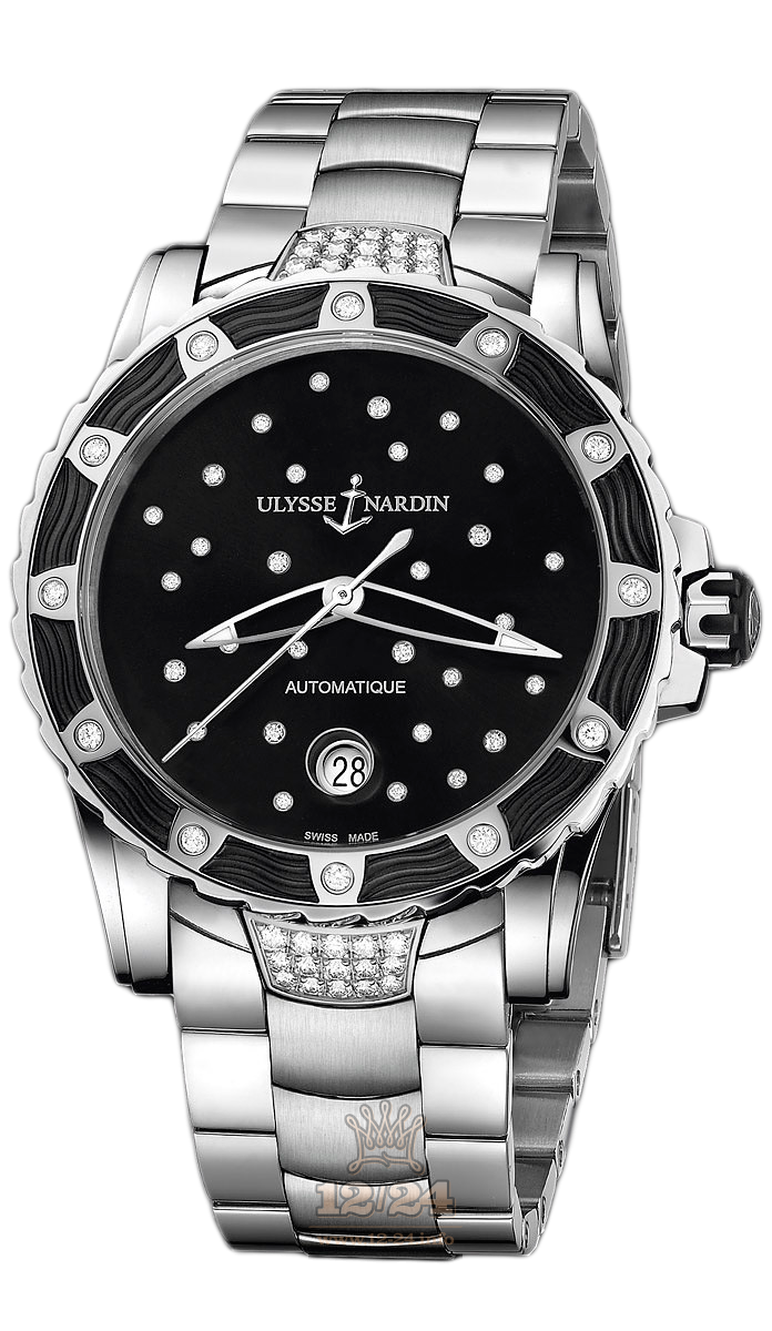 Ulysse Nardin Marine Watch 8153-180E-7C/22 40 mm Stainless steel Case Black Dial