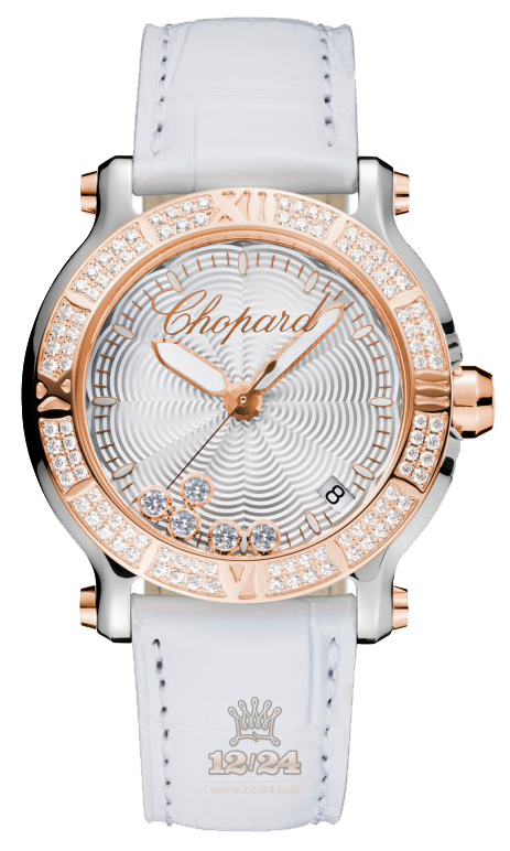 Chopard Happy Diamonds Watch 278551-6003 36 mm Steel / Pink gold Case Silver Dial