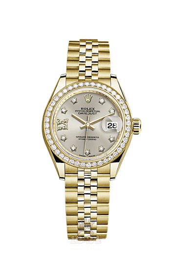 Rolex Lady-Datejust Watch 279138rbr-0002 28 mm Yellow gold Case Green Dial