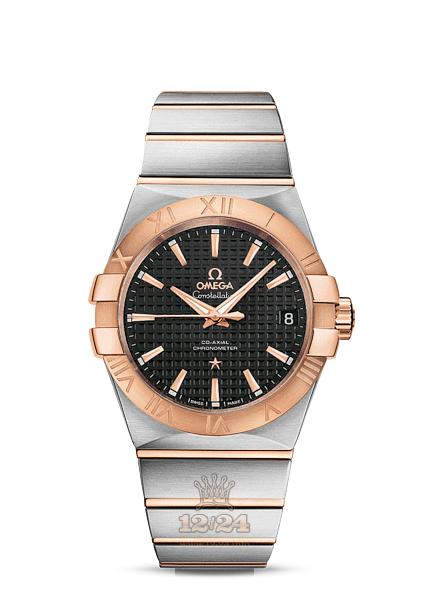 Omega Constellation Watch 123.20.38.21.01.001 38 mm Steel / Pink gold Case Black Dial