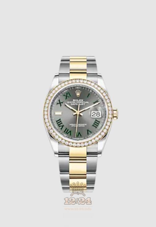Rolex Datejust Watch 126283rbr-0022 36 mm Stainless steel Yellow gold Case Gray Dial