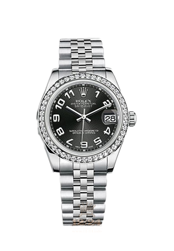 Rolex Datejust Watch 178384-0033 31 mm Steel / White gold Case Black Dial
