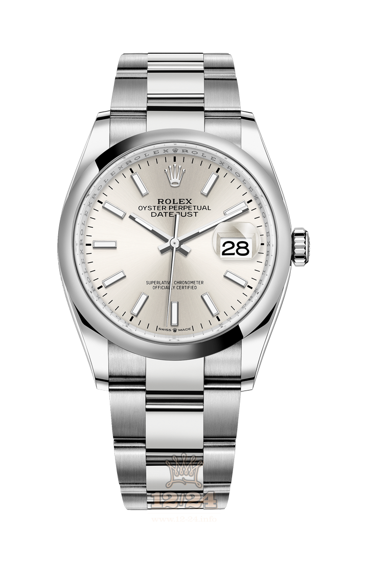 Rolex Datejust Watch 126200-0002 36 mm Stainless steel Case Silver Dial