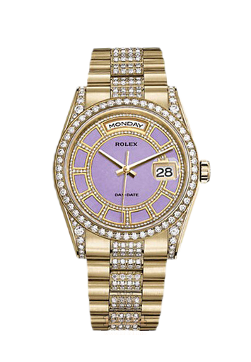 Rolex Day-Date Watch 118388-0160 36 mm Yellow gold Case Purple Dial