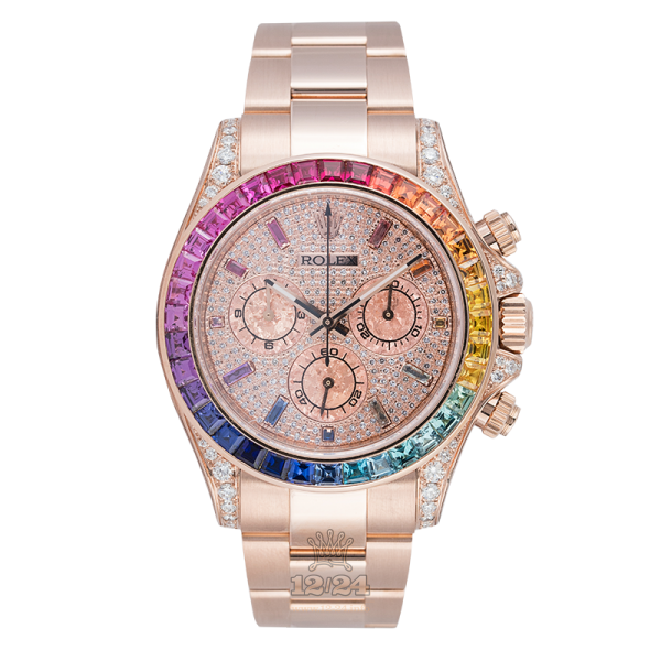 Rolex Cosmograph Daytona Watch 116595RBOW 40 mm Pink gold Case Golden Dial
