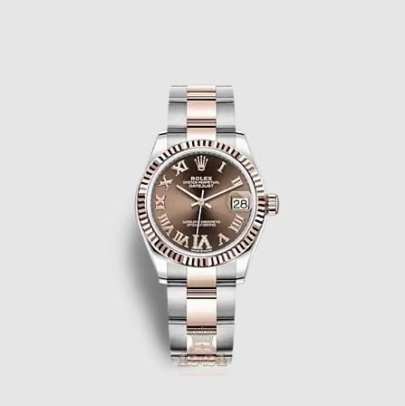 Rolex Datejust Watch 278271-0003 31 mm Stainless steel Pink gold Case Brown (chocolate) Dial