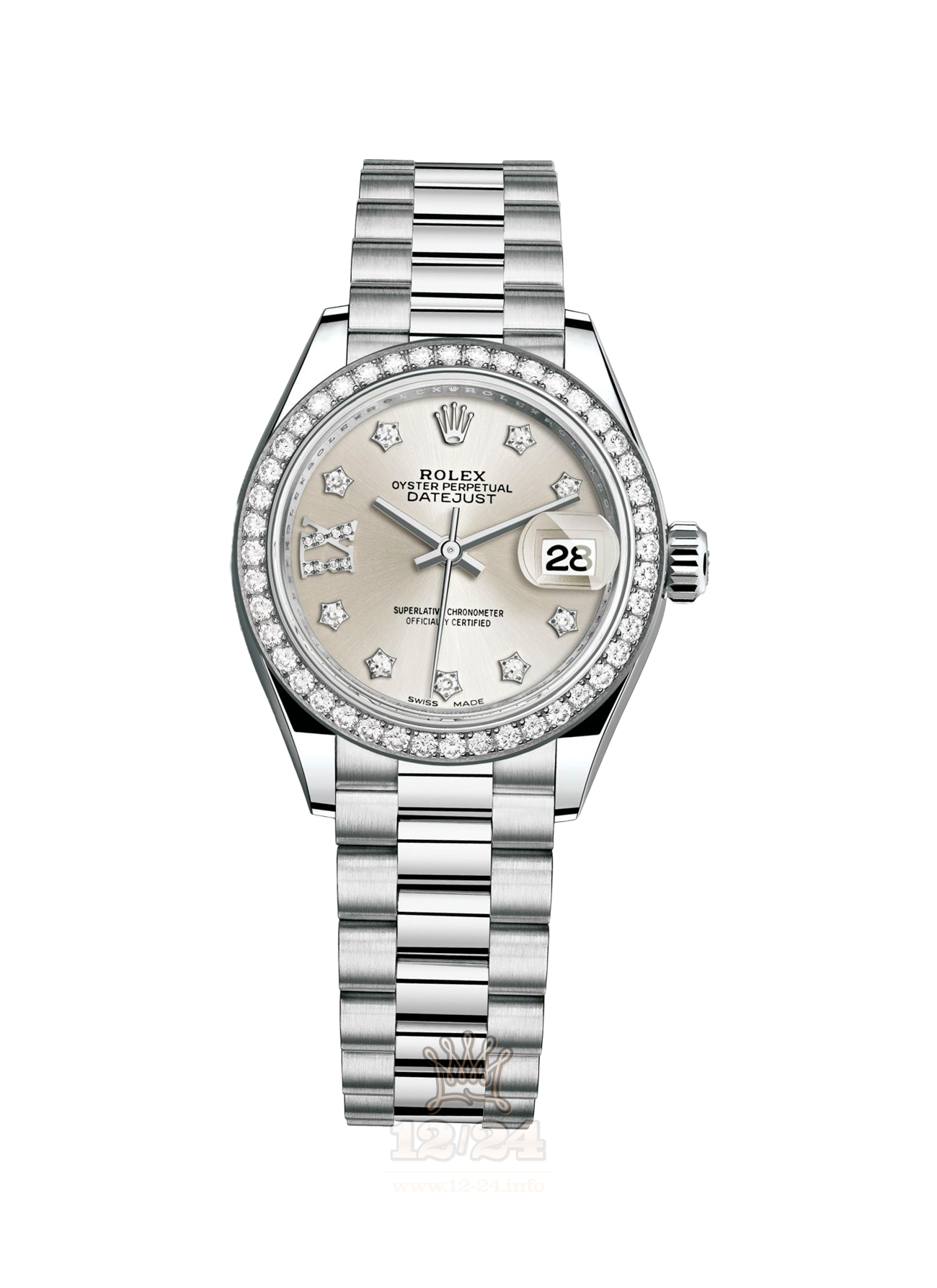 Rolex Datejust Watch 279136rbr-0003 28 mm Platinum Case Silver Dial