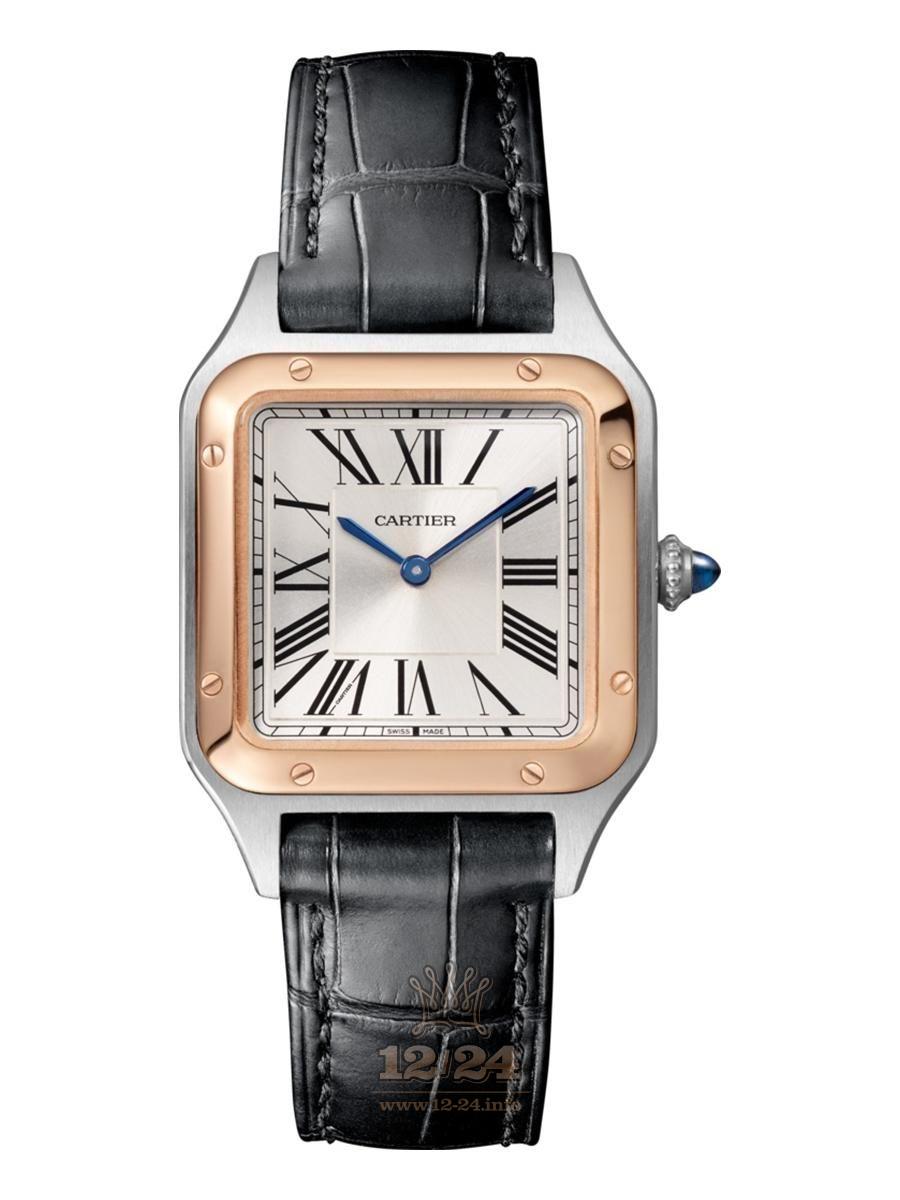 Cartier Santos de Cartier Watch W2SA0012 38 mm Stainless steel Pink gold Case Silver Dial