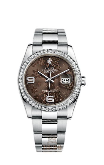 Rolex Datejust Watch 116244-0006 36 mm Steel / White gold Case Brown (chocolate) Dial
