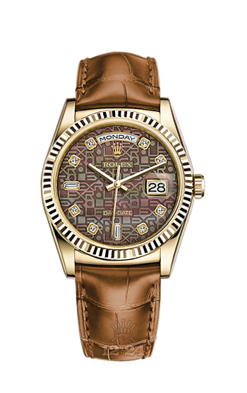 Rolex Day-Date Watch 118138-0018 36 mm Yellow gold Case Black Dial