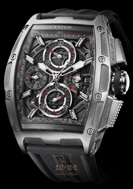 Cvstos Challenge Watch Challenge GT Chrono II Steel Stainless steel Titanium Case Black Silver Dial