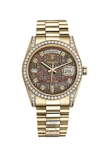 Rolex Day-Date Watch 118388-0029 36 mm Yellow gold Case Black Dial