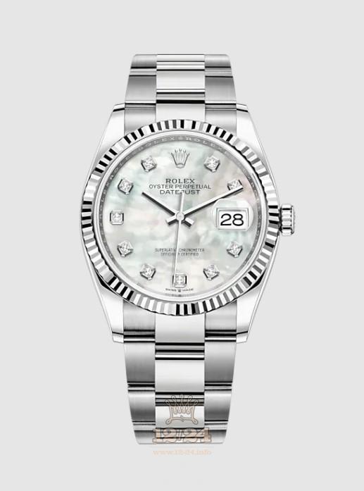 Rolex Datejust Watch 126234-0020 36 mm Stainless steel White gold Case