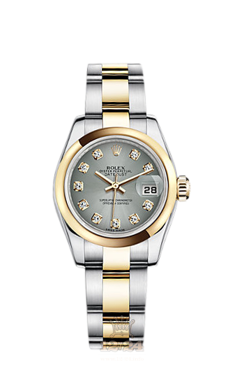 Rolex Lady-Datejust Watch 179163-0070 26 mm Steel / Yellow gold Case Gray Dial