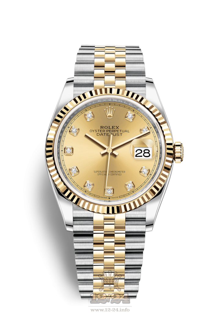 Rolex Datejust Watch 126233-0017 36 mm Steel / Yellow gold Case Golden Dial