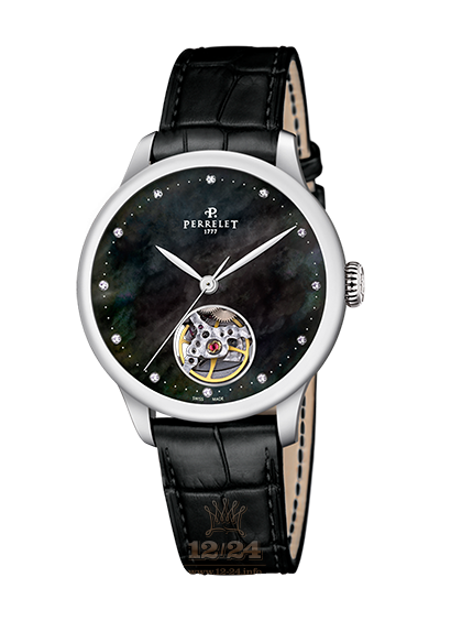 Perrelet First Class Watch A2067/4 35 mm Stainless steel Case Black Dial