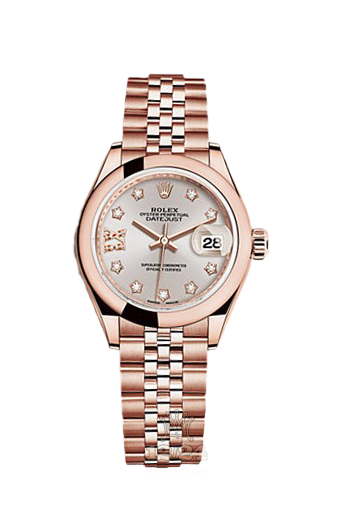 Rolex Datejust Watch 279165-0006 28 mm Pink gold Case Silver Dial