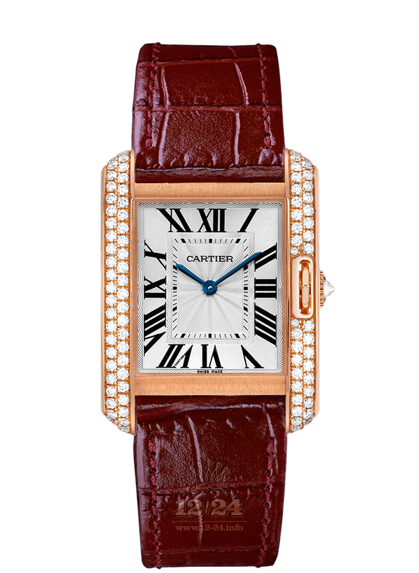 Cartier Tank Watch WT100029 35 mm Pink gold Case Silver Dial