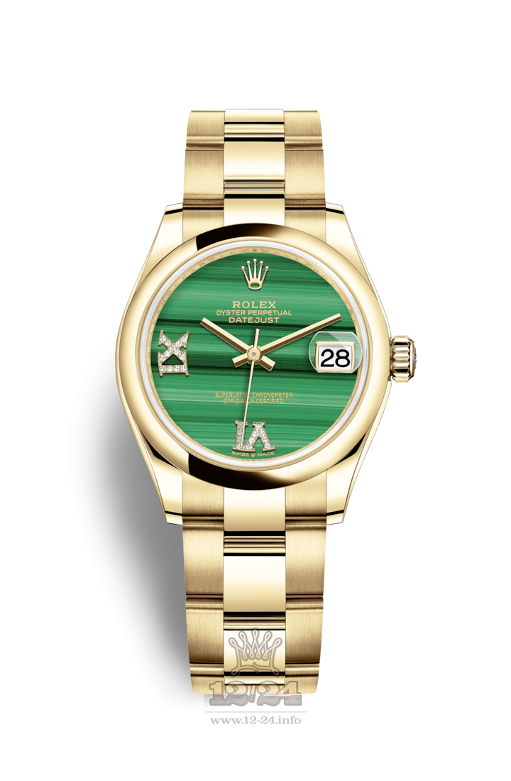 Rolex Datejust Watch 278248-0003 31 mm Yellow gold Case Green Dial