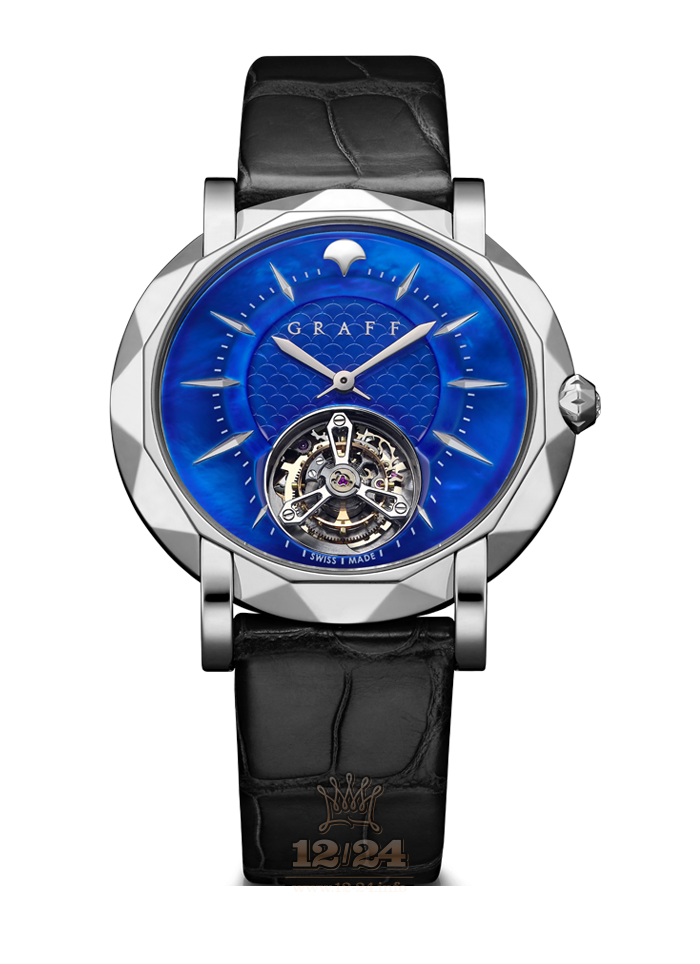 Graff MasterGraff Watch MGU43PTMPN 43 mm Platinum Case Silver Dark blue Dial