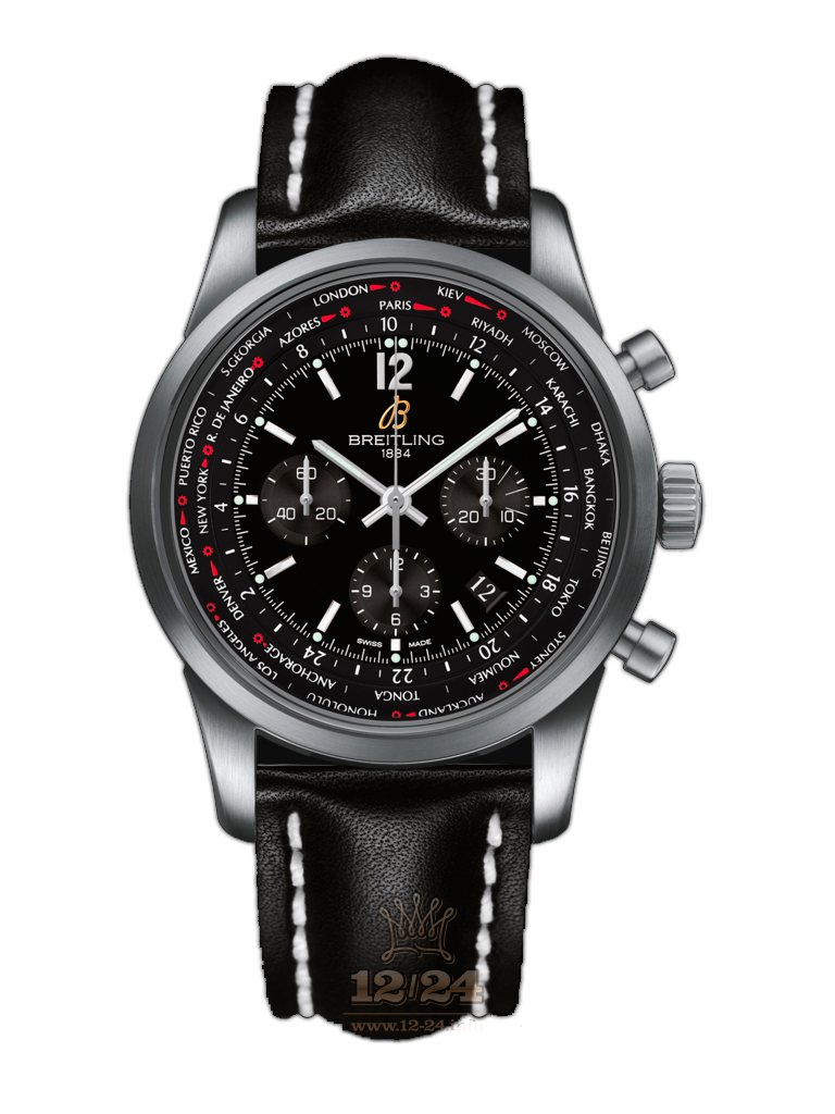 Breitling Transocean Watch AB0510U6/BC26/441X/A20BASA.1 46 mm Stainless steel Case Black Dial