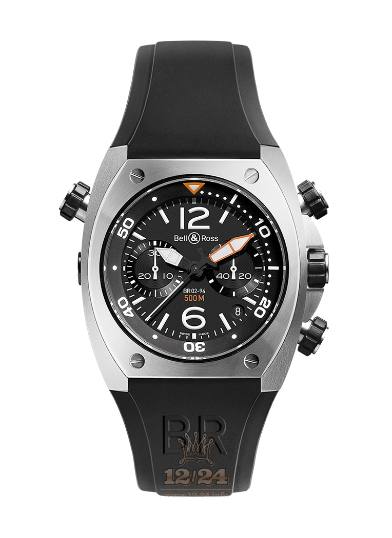 Bell & Ross Marine Watch BR02-CHR-BL-ST 44 mm Stainless steel Case Black Dial