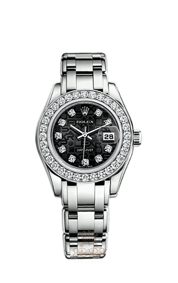 Rolex Pearlmaster Watch 80299-0101 29 mm White gold Case Black Dial