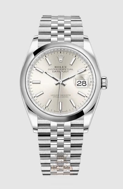 Rolex Datejust Watch 126200-0001 36 mm Stainless steel Case Silver Dial