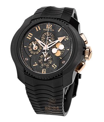 Franc Vila Cobra Watch 10I.QP-GOLD.V02 52 mm Stainless steel Pink gold Titanium Case Black Golden Dial