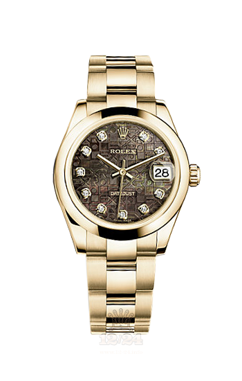 Rolex Datejust Watch 178248-0026 31 mm Yellow gold Case Black Dial
