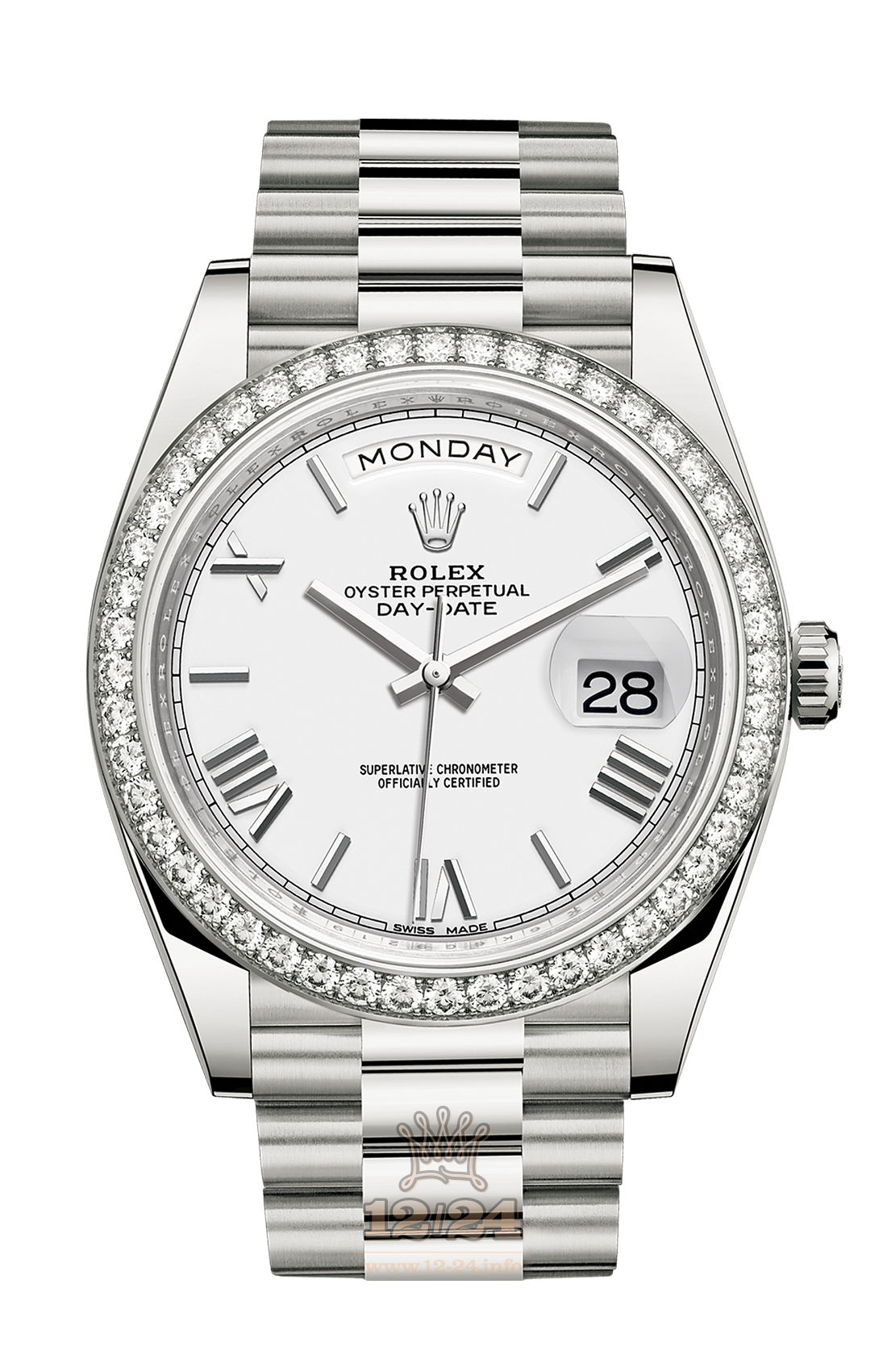 Rolex Day-Date Watch 228349rbr-0039 40 mm White gold Case White Dial