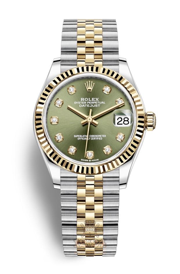 Rolex Datejust Watch 278273-0030 31 mm Stainless steel Yellow gold Case Green Dial