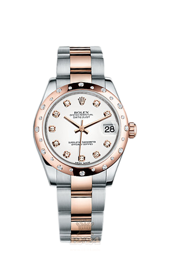 Rolex Lady-Datejust Watch 178341-0037 31 mm Steel / Pink gold Case White Dial