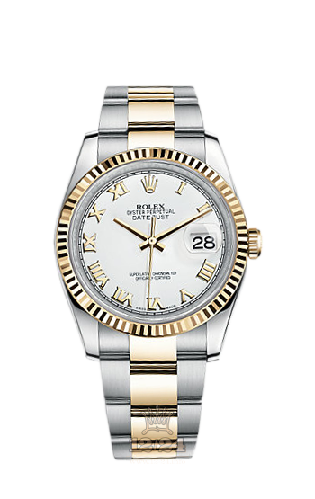 Rolex Datejust Watch 116233-0178 36 mm Steel / Yellow gold Case White Dial