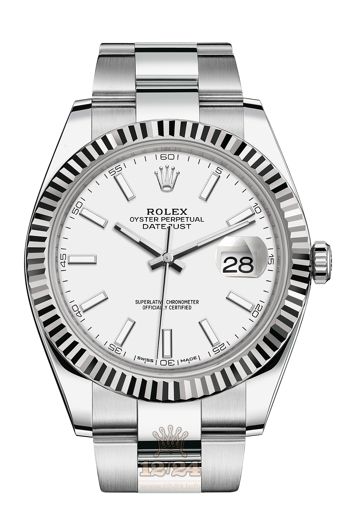 Rolex Datejust Watch 126334-0009 41 mm Steel / White gold Case White Dial