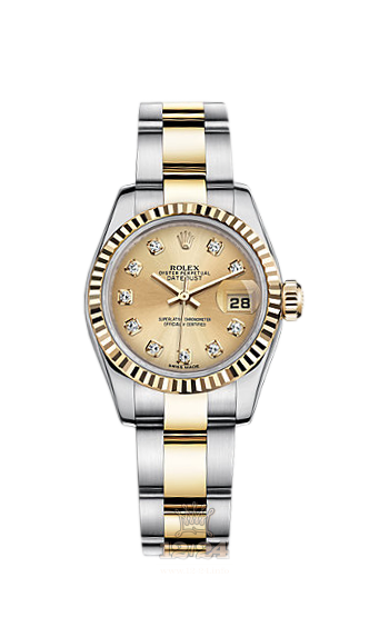 Rolex Lady-Datejust Watch 179173-0068 26 mm Steel / Yellow gold Case Golden Dial