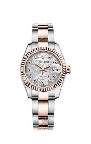 Rolex Lady-Datejust Watch 179171-0032 26 mm Steel / Pink gold Case Silver Dial