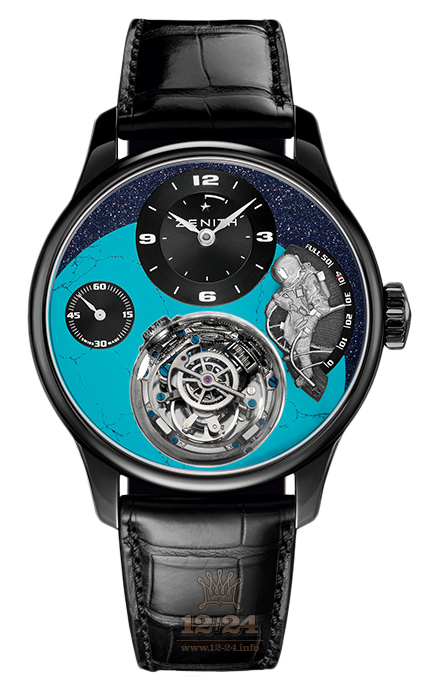 Zenith Academy Watch 39.2210.8804/58.C714 45 mm Platinum Case Blue Dark blue Dial